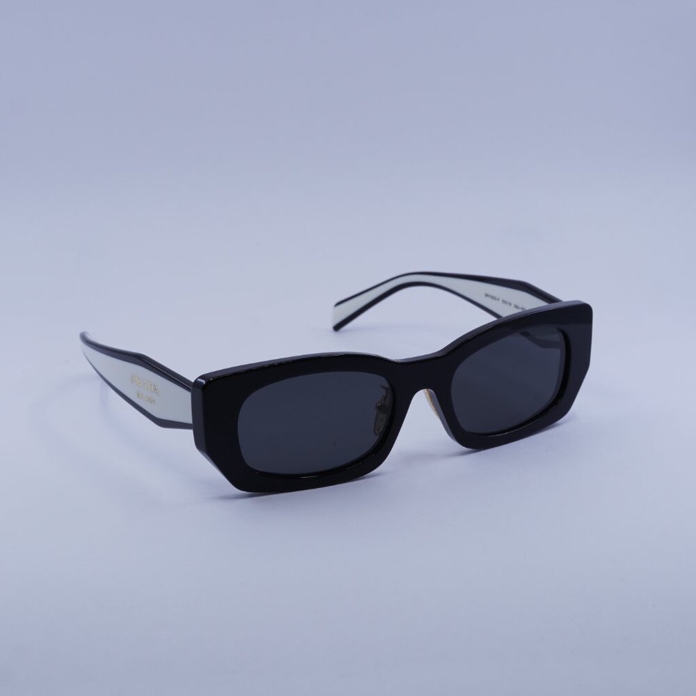 Prada PRB05SF 09Q08Z Sunglasses Black Rectangle Frame, Dark Grey Lenses - Picture 4 of 10